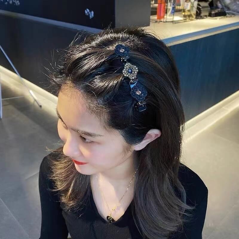 sparkling crystal stone braided hair clipshdqtg